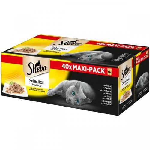 Sheba Selection drůbeží variace v omáčce, multipack 40 x 85 g