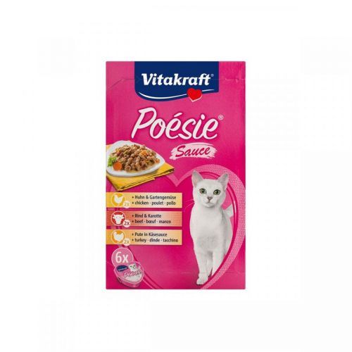 Vitakraft Poésie multipack, konzerva ve tvaru srdce s omáčkou, 6 x 85 g
