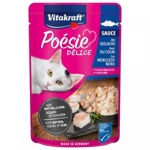 Vitakraft Poésie DéliSauce a treska tmavá 23 × 85 g