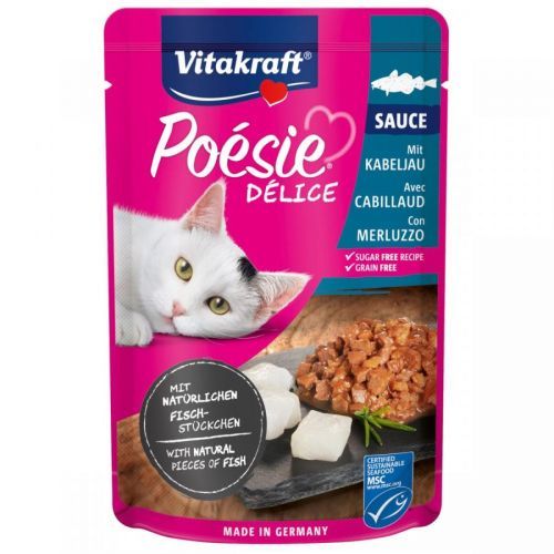 Vitakraft Poésie DéliSauce a treska obecná 23 × 85 g