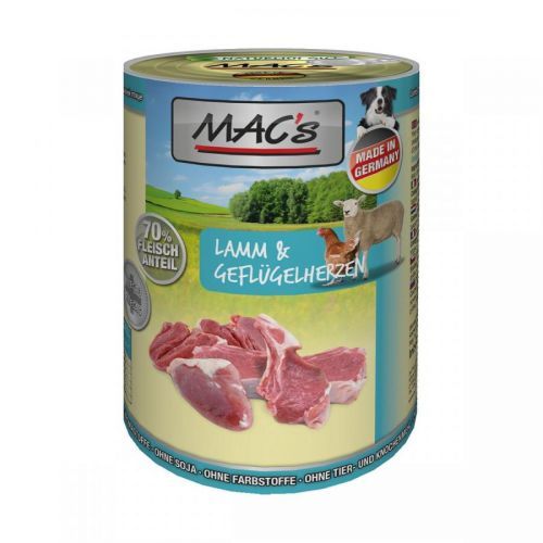 MAC's DOG jehněčí maso a drůbeží srdce 6× 400 g
