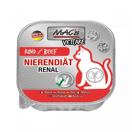MAC's CAT Vetcare hovězí, ledvinová dieta 16 × 100 g