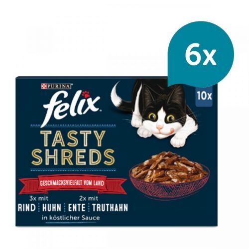 FELIX Tasty Shreds, výběr z venkova 10 × 80 g