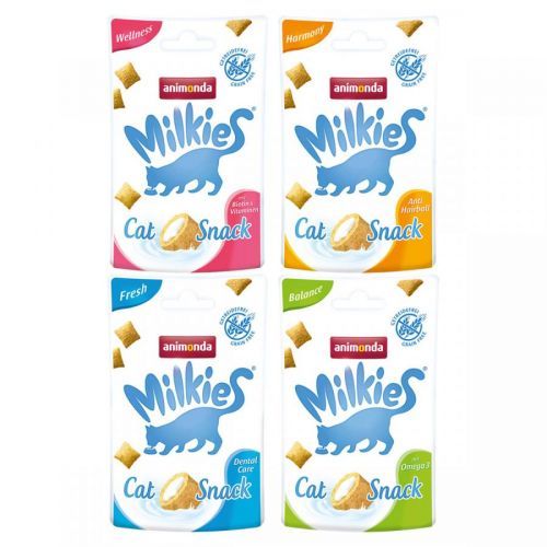 Animonda Milkies, kombinované balení, křupavé polštářky, 12 × 30 g