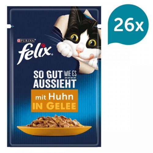 FELIX chutná tak dobře, jak vypadá Pochoutka v želé kuřecí 26 × 85 g