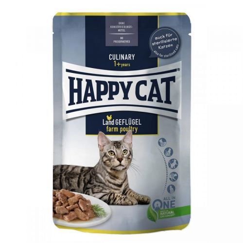 Happy Cat Tray Culinary Meat in Sauce venkovská drůbež 12 × 85 g