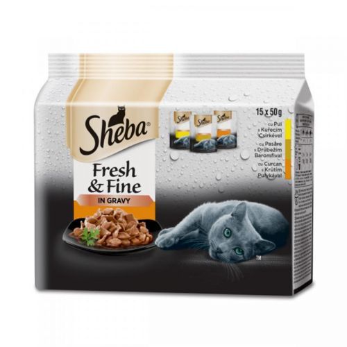 Sheba Adult Fresh & Fine kapsičky drůbeží výběr ve šťávě 150 x 50 g