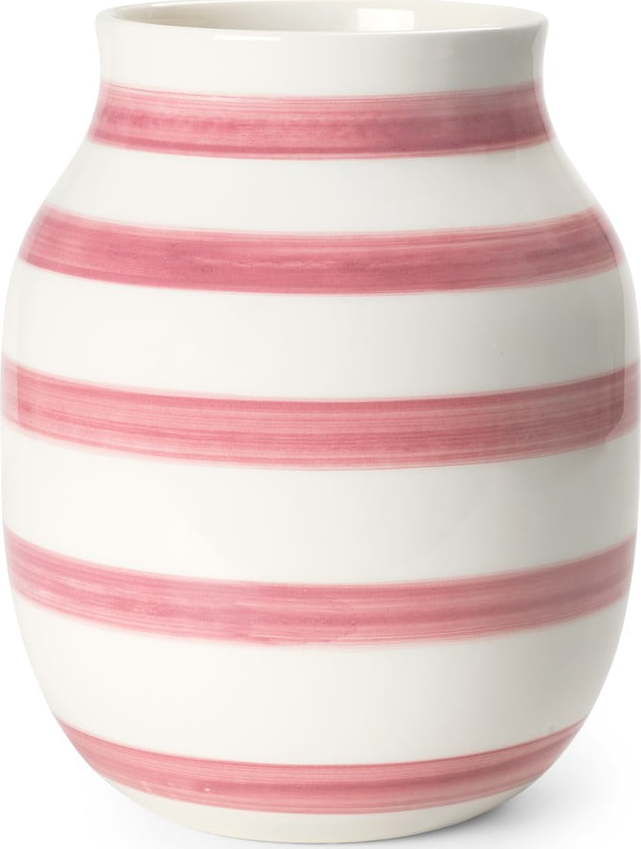 Bílo-růžová keramická váza Kähler Design Omaggio, výška 20 cm