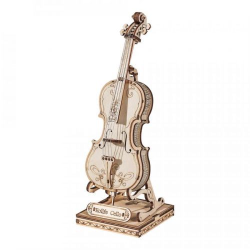 RoboTime dřevěné 3D puzzle Violoncello
