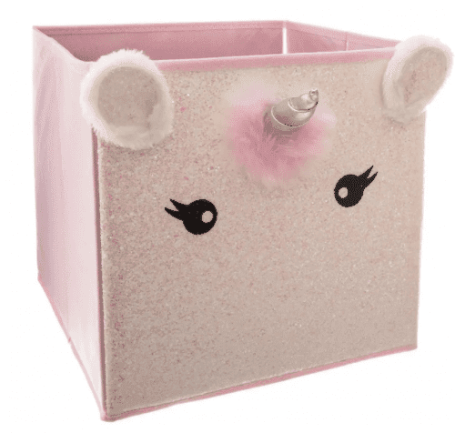 Atmosphera Úložný box na hračky Jednorožec, růžový, 30 x 30 cm