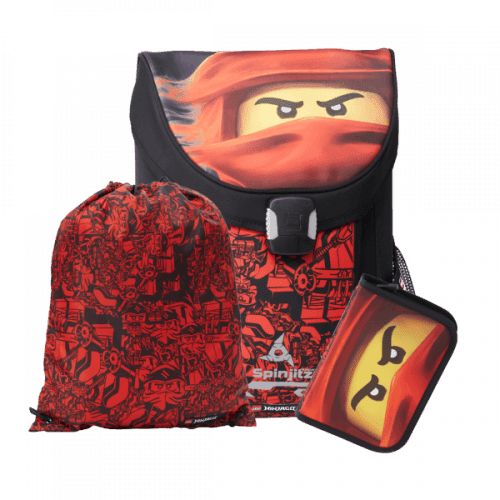 LEGO Ninjago Red EASY - školní aktovka, 3 dílný set