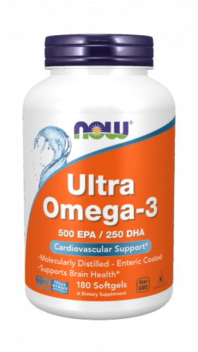 Now® Foods NOW Ultra omega-3, 250 DHA/500 EPA, 180 softgelových kapslí