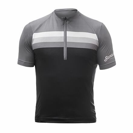 SENSOR CYKLO TOUR pánský dres kr.rukáv black stripes Velikost: L