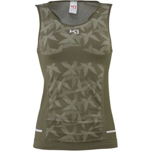 KARI TRAA BUTTERFLY TOP Dámské bezešvé tílko, Khaki,Zelená, velikost L/XL
