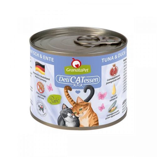 GranataPet pro kočky – Delicatessen konzerva tuňák a kachna 6× 200 g