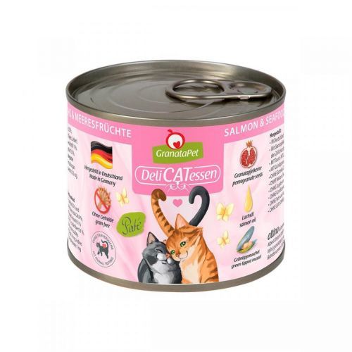 GranataPet pro kočky – Delicatessen losos a mořské plody v konzervě 6× 200 g