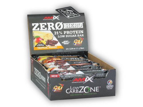 Amix 15x Zero Hero High Protein Low Sugar Bar 65g Varianta: double chocolate