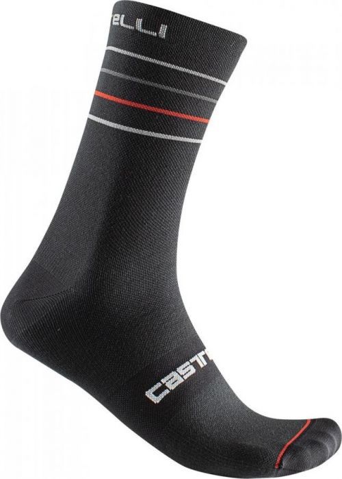 Castelli ponožky Endurance 15 black/sliver gray-red L/XL