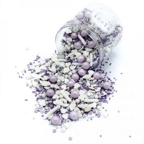 Cukrové zdobení Purple Wedding - fialové zdobení 90 g - Happy Sprinkles