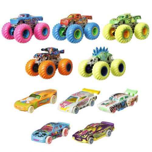 Mattel Hot Wheels MONSTER TRUCKS SVÍTÍCÍ VE TMĚ ANGLIČÁK & TRUCK, víc druhů