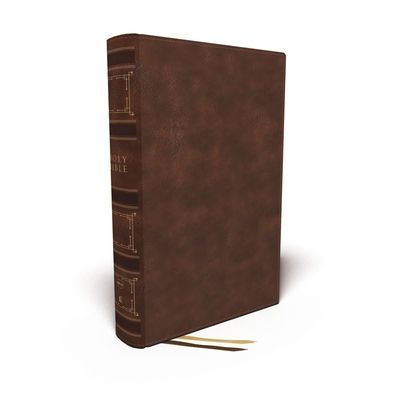 NKJV, Single-Column Wide-Margin Reference Bible, Leathersoft, Brown, Red Letter, Comfort Print - Holy Bible, New King James Version (Nelson Thomas)(Leather / fine binding)