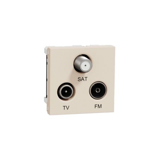 Schneider Electric Unica televizní zásuvka TV+R+SAT individuální béžová NU345044