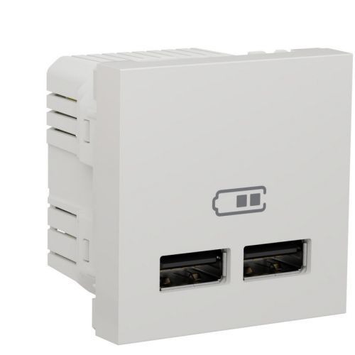 Schneider Electric Unica nabíječka USB adaptér 2,1A bílá NU341818