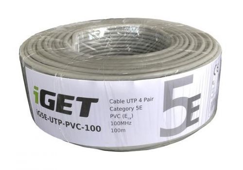 Síťový kabel iGET CAT5E UTP PVC Eca 100m/role,