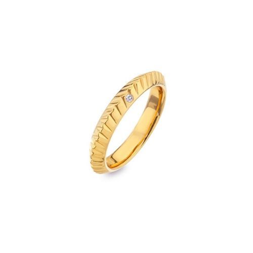 Hot Diamonds Moderní pozlacený prsten s diamantem Jac Jossa Hope DR228 55 mm