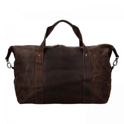 Luxusní cestovní kožená taška Greenwood travel Joel,  tmavé hnědá