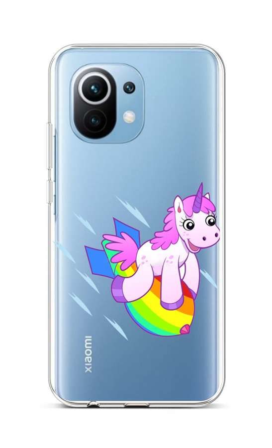 Kryt TopQ Xiaomi Mi 11 Lite silikon Flying Unicorn 71582