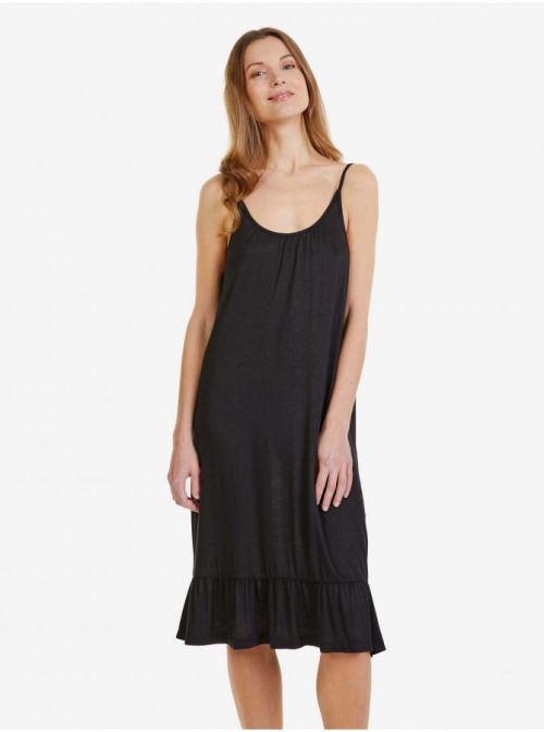 Černé dámské šaty na ramínka SAM 73 Alla