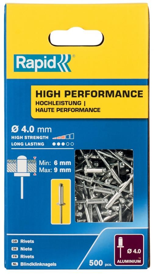 Nýty hliníkové Rapid High Performance 4×12 mm