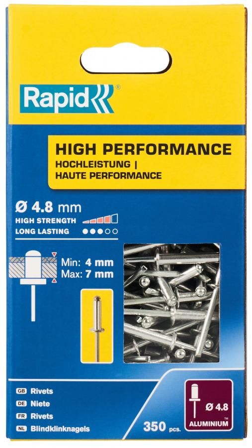 Nýty hliníkové Rapid High Performance 4,8×10 mm