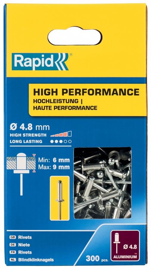 Nýty hliníkové Rapid High Performance 4,8×12 mm