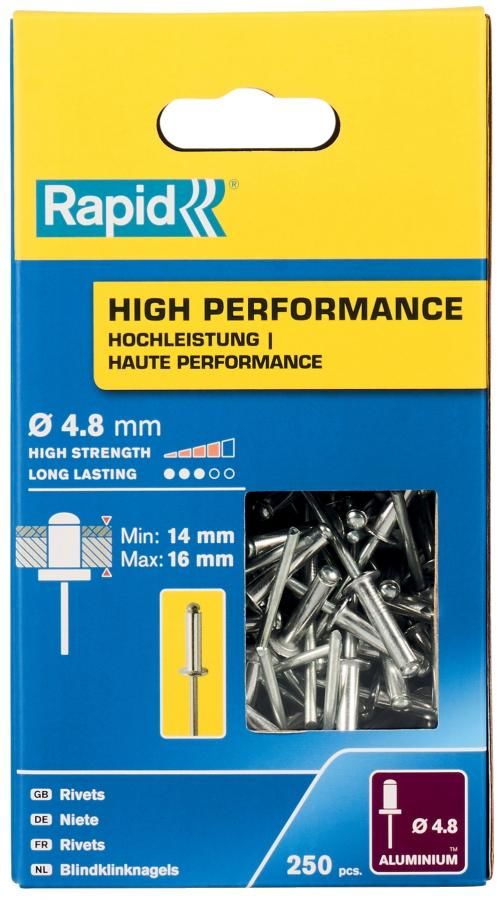 Nýty hliníkové Rapid High Performance 4,8×20 mm