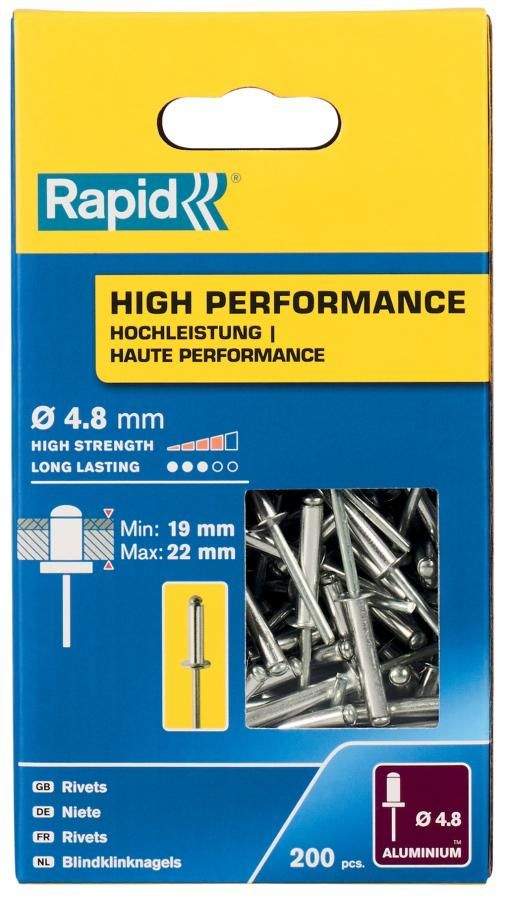 Nýty hliníkové Rapid High Performance 4,8×25 mm