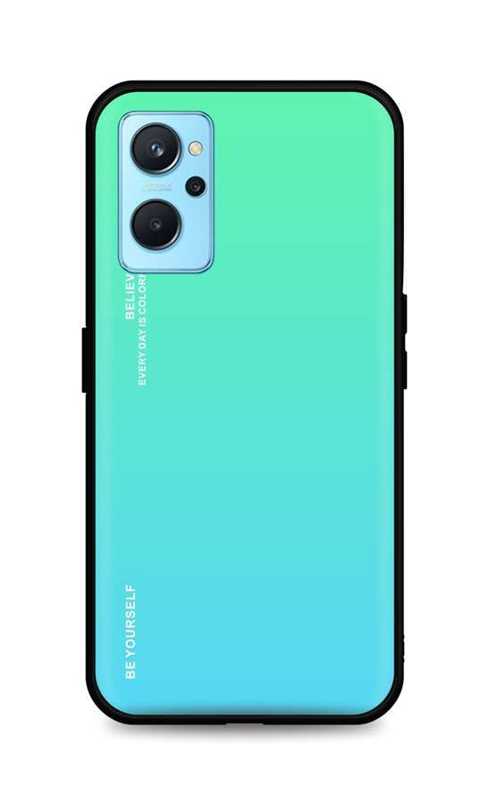 Kryt TopQ LUXURY Realme 9i pevný duhový zelený 71056