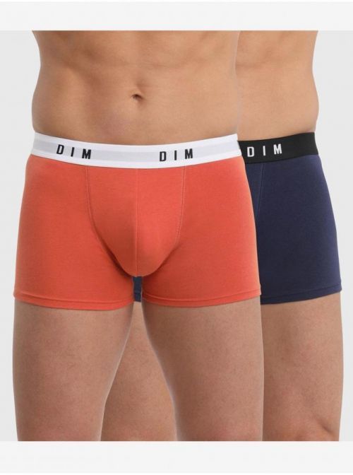 DIM BOXER ORIGINAL 2x - Pánské boxerky 2 ks - oranžová - modrá