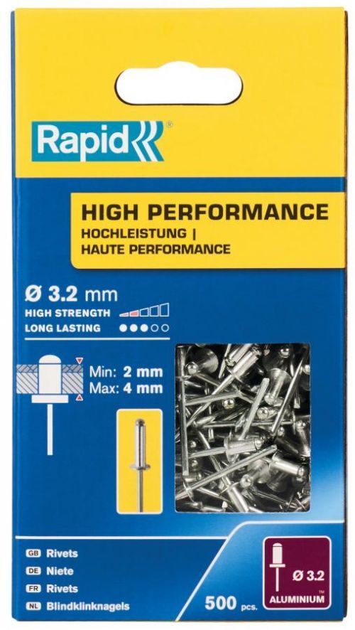 Nýty hliníkové Rapid High Performance 3,2×8 mm