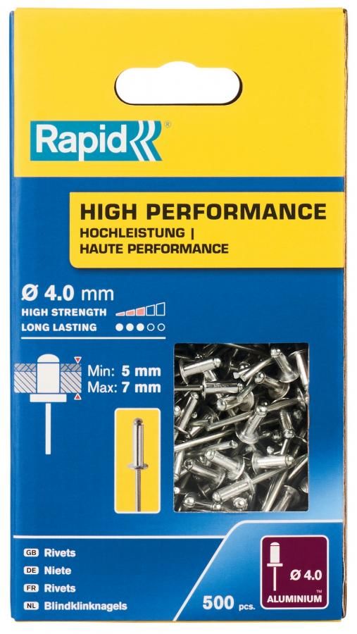 Nýty hliníkové Rapid High Performance 4×10 mm