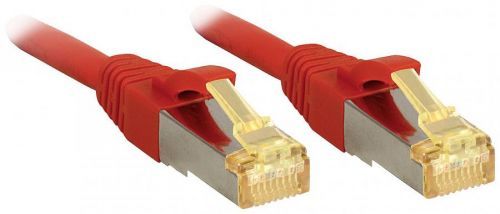 Síťový kabel RJ45 LINDY 47299, CAT 7, S/FTP, 15 m, červená