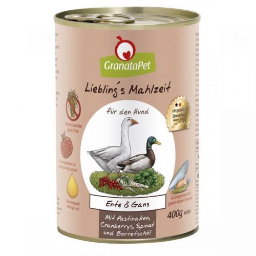 GranataPet Liebling‘s Mahlzeit s kachnou a husou 6 × 400 g