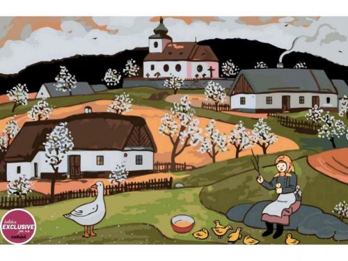 MALUJEŠ Malování podle čísel - JOSEF LADA - HUSOPASKA Rozměr: 40x60 cm, Rámování: bez rámu a bez vypnutí plátna