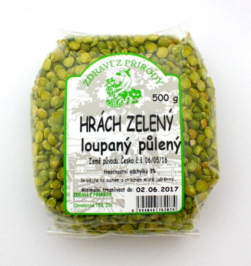 Zdraví z přírody Hrách zelený loupaný 500g