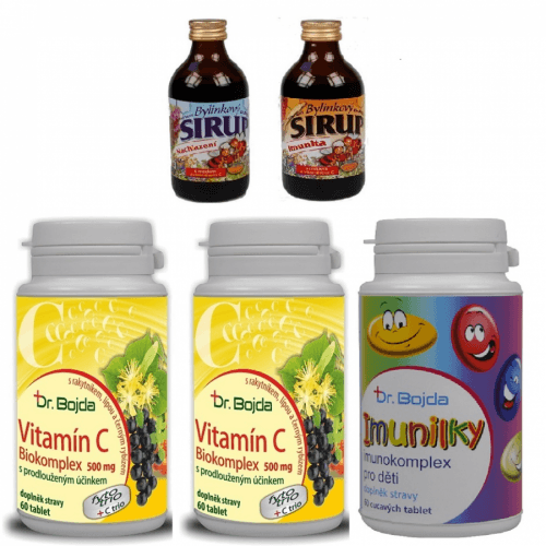 IMUNOPACK MAXI 2x vitamín C Biokomplex 500mg + Imunilky + Sirup Imunita + Sirup výběr Dr. Bojda