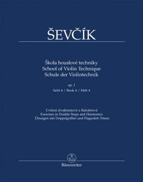 Škola houslové techniky op. 1, sešit 4, Cvičení dvojhmatová a flažoletová - Otakar Ševčík