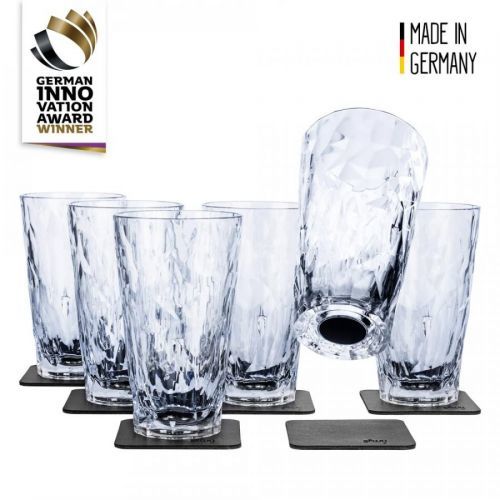 Silwy magnetická sklenice na drink 6 ks // High-Tech Plastic Glasses Čirá