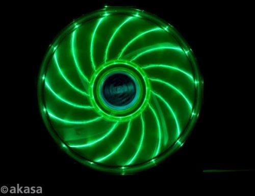 AKASA ventilátor Vegas 120x120x25mm, 1200RPM podsvícený, 15xLED, zelený (AK-FN091-GN)