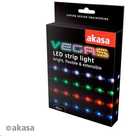 AKASA LED pásek Vegas, Molex 12V napájení, 60cm, zelený (AK-LD02-05GN)